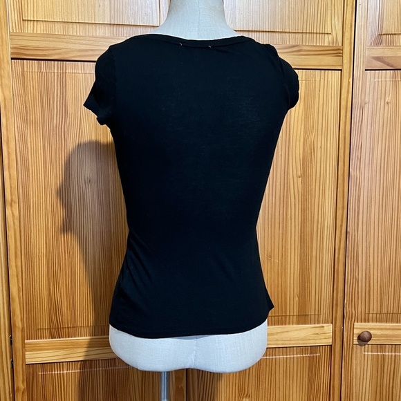 Express XS Black Graphic T-shirt Cotton Modal Blend Soft Fabric Scoop Neck - Picture 5 of 8